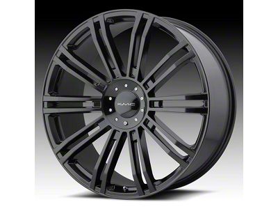 KMC D2 Gloss Black Wheel; 22x9.5; 35mm Offset (84-01 Jeep Cherokee XJ)