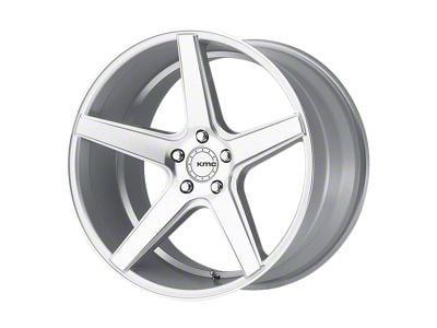 KMC District Silver Machined Wheel; 22x10.5; 28mm Offset (84-01 Jeep Cherokee XJ)