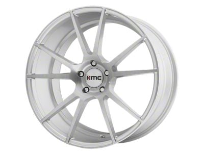 KMC Flux Brushed Silver Wheel; 20x10; 40mm Offset (84-01 Jeep Cherokee XJ)