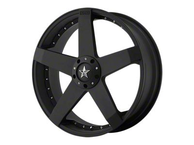 KMC Rockstar Car Matte Black Wheel; 20x10; 35mm Offset (84-01 Jeep Cherokee XJ)