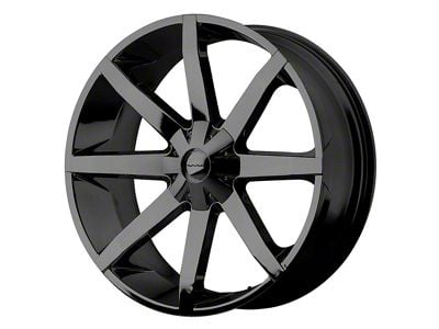 KMC Slide Gloss Black Wheel; 22x9.5; 15mm Offset (84-01 Jeep Cherokee XJ)