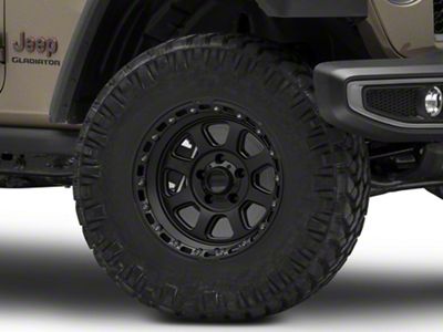 KMC Chase Satin Black with Gloss Black Lip Wheel; 17x9; 0mm Offset (20-24 Jeep Gladiator JT)