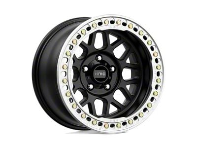 KMC Grenade Crawl Beadlock Satin Black Wheel; 17x8.5; 10mm Offset (20-24 Jeep Gladiator JT)