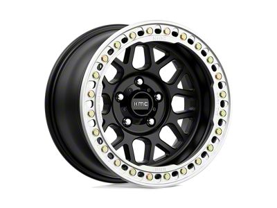 KMC Grenade Crawl Beadlock Satin Black Wheel; 17x8.5; 18mm Offset (20-24 Jeep Gladiator JT)