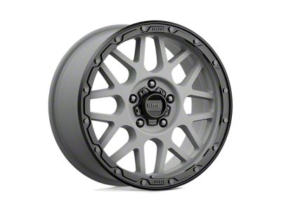 KMC Grenade Off-Road Matte Gray with Matte Black Lip Wheel; 18x8.5; 35mm Offset (20-24 Jeep Gladiator JT)