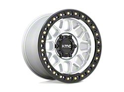 KMC GRS Machined with Satin Black Lip Wheel; 17x9; -12mm Offset (20-25 Jeep Gladiator JT)