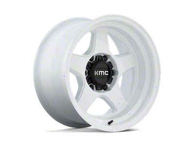 KMC Lobo Gloss White Wheel; 17x8.5; -10mm Offset (20-24 Jeep Gladiator JT)