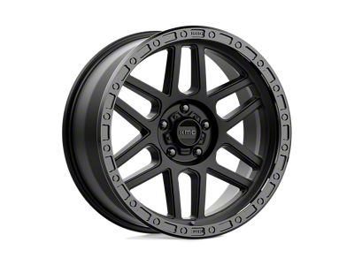 KMC Mesa Satin Black with Gloss Black Lip Wheel; 17x8.5; 0mm Offset (20-24 Jeep Gladiator JT)