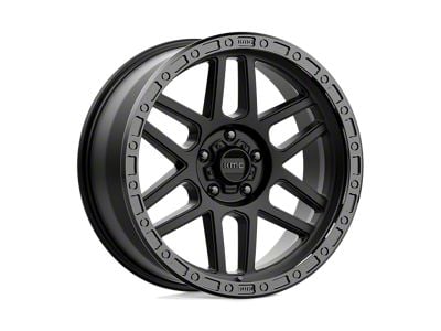 KMC Mesa Satin Black with Gloss Black Lip Wheel; 20x9; 0mm Offset (20-24 Jeep Gladiator JT)