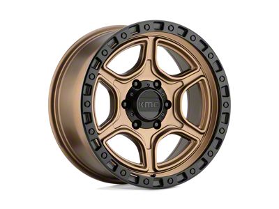 KMC Portal Satin Bronze Satin Black Lip Wheel; 17x8.5 (20-24 Jeep Gladiator JT)