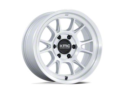 KMC Range Gloss Silver with Machined Face Wheel; 17x8.5; -10mm Offset (20-24 Jeep Gladiator JT)