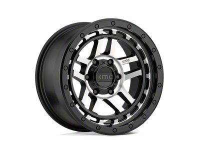 KMC Recon Satin Black Machined Wheel; 17x9 (20-24 Jeep Gladiator JT)