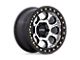 KMC Riot Beadlock Machined Face Satin Black Windows with Satin Black Ring Wheel; 17x9 (20-24 Jeep Gladiator JT)