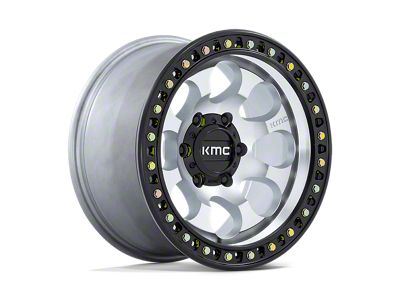 KMC Riot SBL Machined with Satin Black Lip Wheel; 17x8.5; 10mm Offset (20-24 Jeep Gladiator JT)