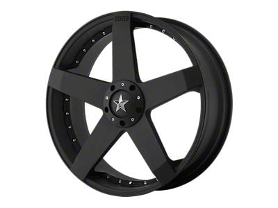 KMC Rockstar Car Matte Black Wheel; 22x8.5; 42mm Offset (20-24 Jeep Gladiator JT)