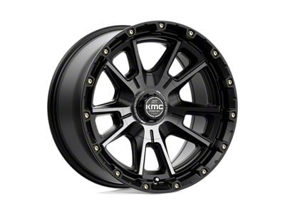 KMC Sync Satin Black with Gray Tint Wheel; 17x9; 0mm Offset (20-24 Jeep Gladiator JT)