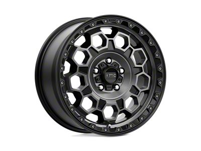 KMC Trek Satin Black with Gray Tint Wheel; 17x9; 0mm Offset (20-24 Jeep Gladiator JT)