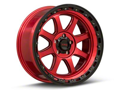 KMC Chase Candy Red with Black Lip Wheel; 17x9; -12mm Offset (05-10 Jeep Grand Cherokee WK, Excluding SRT8)