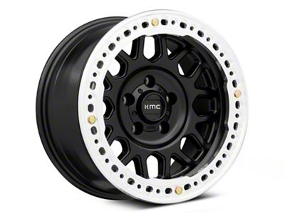 KMC Grenade Crawl Beadlock Satin Black Wheel; 17x8.5; 0mm Offset (05-10 Jeep Grand Cherokee WK, Excluding SRT8)