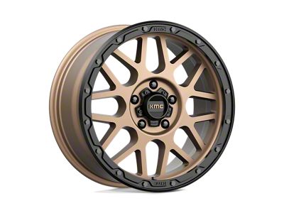 KMC Grenade Off-Road Matte Bronze with Matte Black Lip Wheel; 18x8.5; 35mm Offset (22-24 Jeep Grand Cherokee WL)