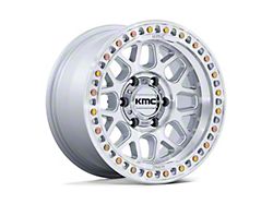 KMC GRS Gloss Silver with Machined Face Wheel; 17x9; 0mm Offset (99-04 Jeep Grand Cherokee WJ)