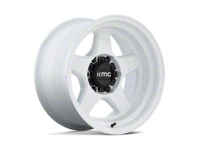 KMC Lobo Gloss White Wheel; 17x8.5; 18mm Offset (99-04 Jeep Grand Cherokee WJ)