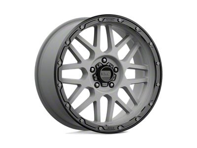 KMC Grenade Off-Road Matte Gray with Matte Black Lip Wheel; 20x9; 18mm Offset (05-10 Jeep Grand Cherokee WK)