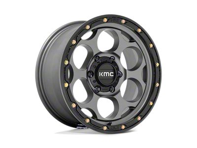 KMC Dirty Harry Satin Gray with Black Lip Wheel; 18x8.5; 18mm Offset (11-21 Jeep Grand Cherokee WK2)