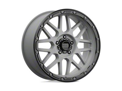 KMC Grenade Off-Road Matte Gray with Matte Black Lip Wheel; 20x9; 18mm Offset (11-21 Jeep Grand Cherokee WK2)