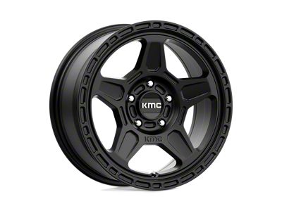 KMC Alpine Satin Black Wheel; 16x7; 15mm Offset (97-06 Jeep Wrangler TJ)