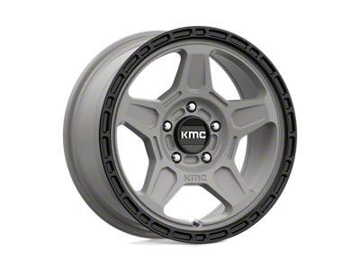 KMC Alpine Satin Gray with Black Lip Wheel; 16x7 (97-06 Jeep Wrangler TJ)