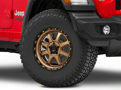 KMC Chase Matte Bronze with Black Lip Wheel; 17x9; 0mm Offset (18-24 Jeep Wrangler JL)