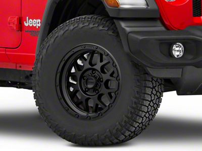 KMC Grenade Off-Road Matte Black Wheel; 17x9; 18mm Offset (18-24 Jeep Wrangler JL)