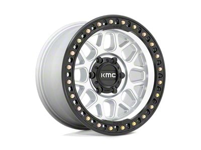 KMC GRS Machined with Satin Black Lip Wheel; 20x9; 0mm Offset (18-24 Jeep Wrangler JL)