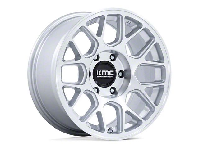 KMC Hatchet Gloss Silver with Machined Face Wheel; 17x8.5 (18-24 Jeep Wrangler JL)