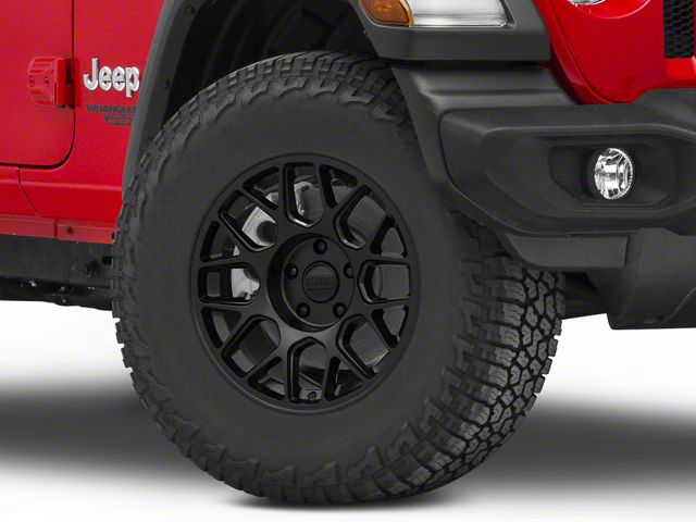 KMC Hatchet Matte Black Wheel; 17x8.5 (18-24 Jeep Wrangler JL)
