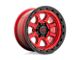 KMC Chase Candy Red with Black Lip Wheel; 17x9 (07-18 Jeep Wrangler JK)