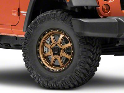 KMC Chase Matte Bronze with Black Lip Wheel; 17x9; 0mm Offset (07-18 Jeep Wrangler JK)