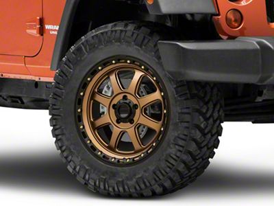 KMC Chase Matte Bronze with Black Lip Wheel; 20x9; 0mm Offset (07-18 Jeep Wrangler JK)