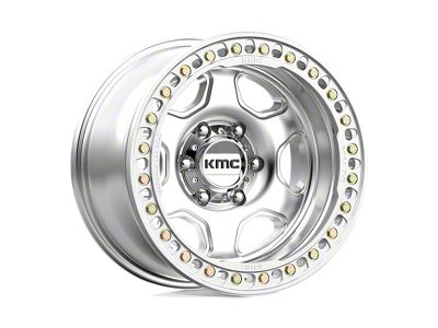 KMC Hex Beadlock Machined Wheel; 17x9; -38mm Offset (07-18 Jeep Wrangler JK)