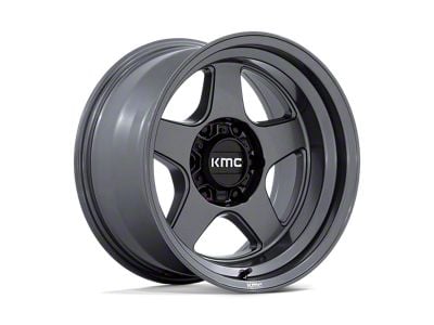 KMC Lobo Matte Anthracite Wheel; 17x8.5 (07-18 Jeep Wrangler JK)