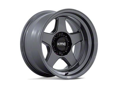 KMC Lobo Matte Anthracite Wheel; 17x8.5; -10mm Offset (07-18 Jeep Wrangler JK)