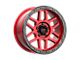 KMC Mesa Candy Red with Black Lip Wheel; 17x9 (07-18 Jeep Wrangler JK)