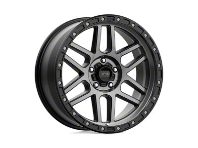 KMC Mesa Satin Black with Gray Tint Wheel; 17x9; -12mm Offset (07-18 Jeep Wrangler JK)