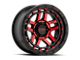 KMC Recon Gloss Black Machined with Red Tint Wheel; 17x8.5 (07-18 Jeep Wrangler JK)