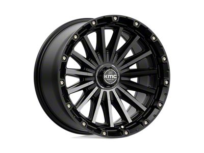 KMC Signal Satin Black with Gray Tint Wheel; 17x9; 18mm Offset (07-18 Jeep Wrangler JK)