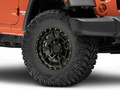 KMC Summit Satin Black Wheel; 17x8.5 (07-18 Jeep Wrangler JK)