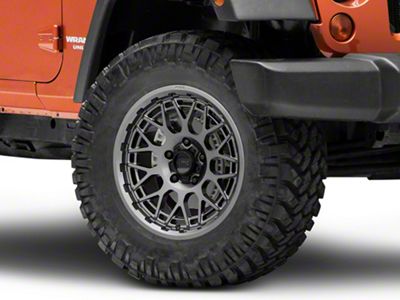 KMC Technic Anthracite Wheel; 18x9; 0mm Offset (07-18 Jeep Wrangler JK)