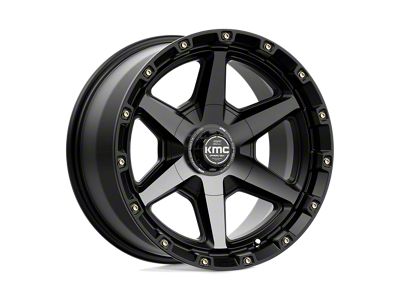 KMC Tempo Satin Black with Gray Tint Wheel; 17x9; -12mm Offset (07-18 Jeep Wrangler JK)