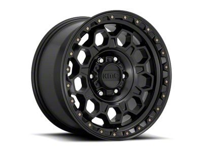 KMC Trek Satin Black Wheel; 17x9; 18mm Offset (07-18 Jeep Wrangler JK)